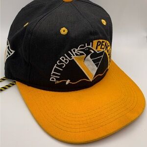 Vintage 1990s Pittsburgh Penguins 92-93 Stanley Cup #1 Apparel Hat Baseball Cap